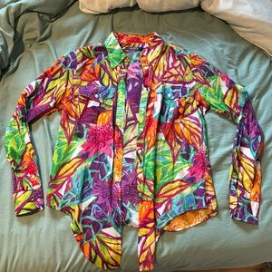 Ralph Lauren. Multicolored tied blouse. Medium. Never worn.